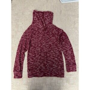 Derek Heart Sweatshirt Womens S Small Red Cowl Neck Long Sleeve Pockets Soft